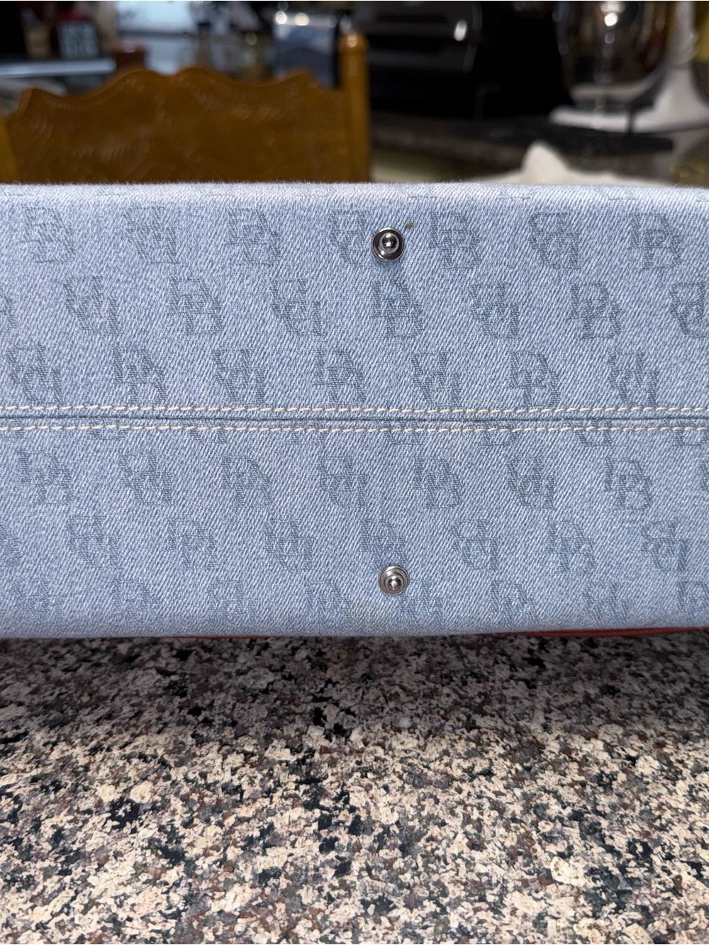 Dooney & Bourke Light Blue and Brown Satchel Handbag - Picture 6 of 11